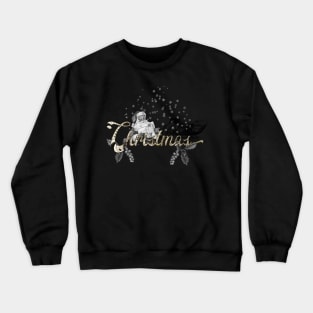 Christmas with Santa Claus in black and white Crewneck Sweatshirt